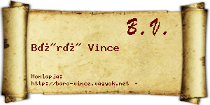 Báró Vince névjegykártya